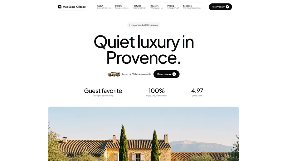 Rental demo built with Unblock (Mas des Roches)
