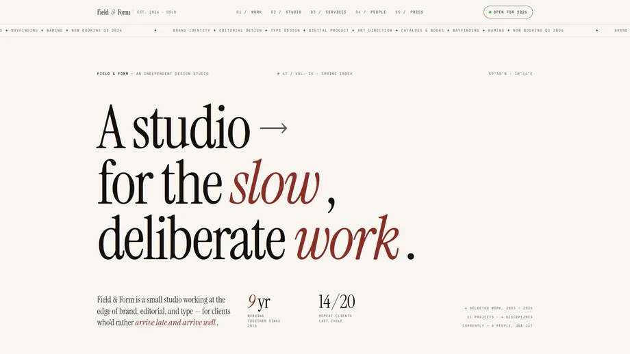 Studio demo built with Unblock (Field & Form)
