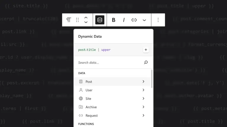 Unblock Data Picker inserting dynamic data without syntax