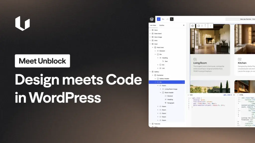 Unblock: design and code together in the WordPress editor